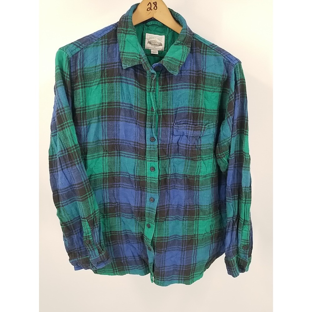 American Eagle Womens Size Medium Plaid Button Up Shirt Long Sleeve Flannel - Picture 3 of 6